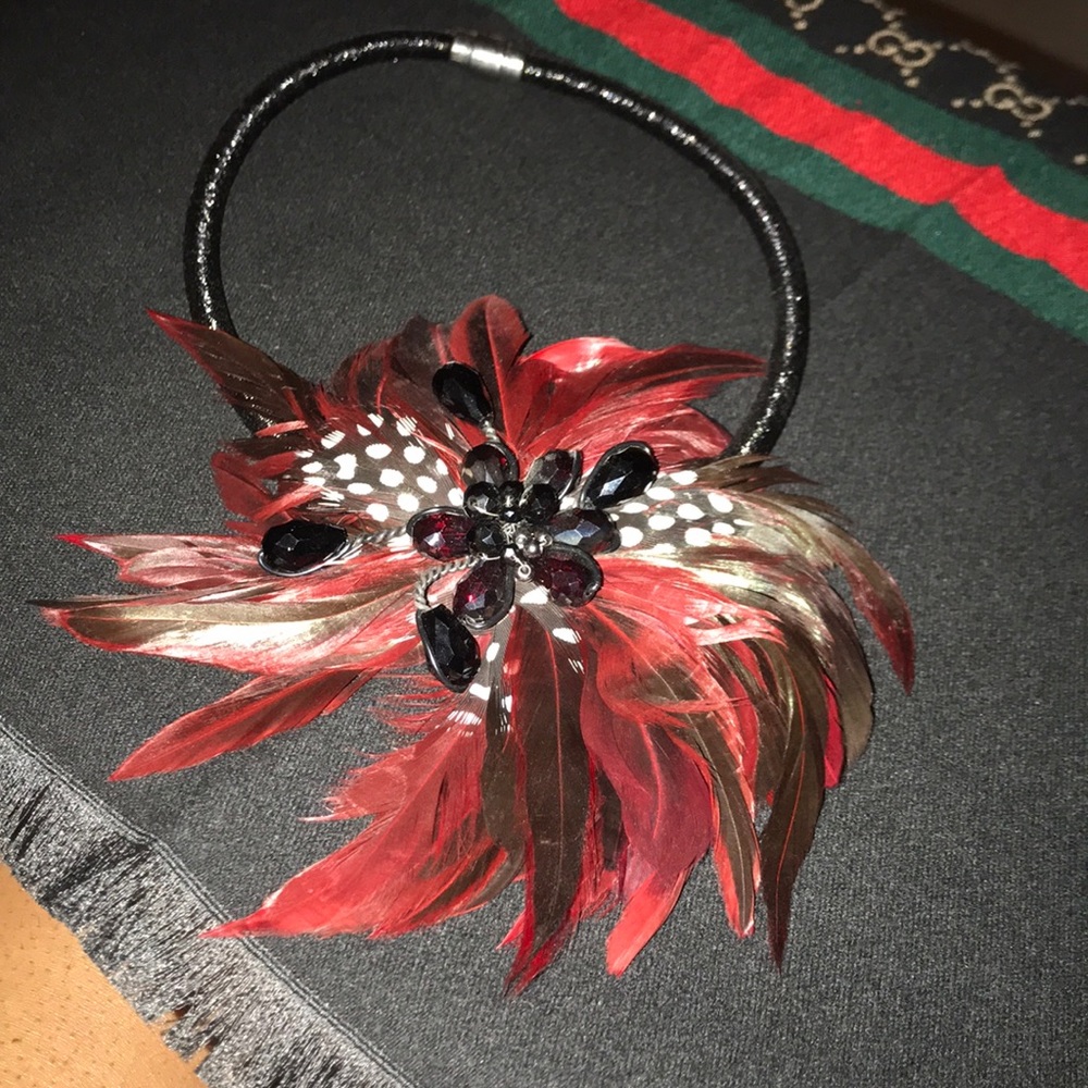 Feathers with Black Stones